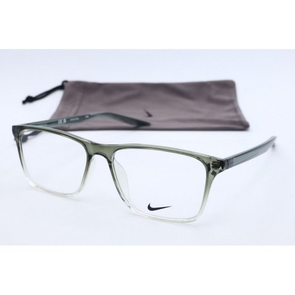 Nike JUST DO IT NK 7125 300 Spruce Fade Rectangle Eyeglasses Clear Lenses 54mm main image 5